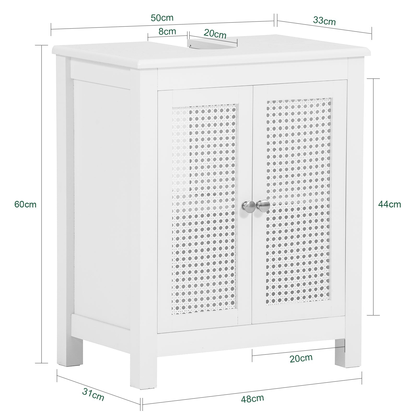 Mobile Sottolavabo per Bagno Armadietto Bagno Mobiletto Bagno Mobile lavello BZR35-W