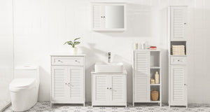 Armadietto pensile per Bagno o Cucina Mobiletto Bagno Pensile Bagno Pensile Cucina Mobilletto Bagno Parete Bianco BZR55-W