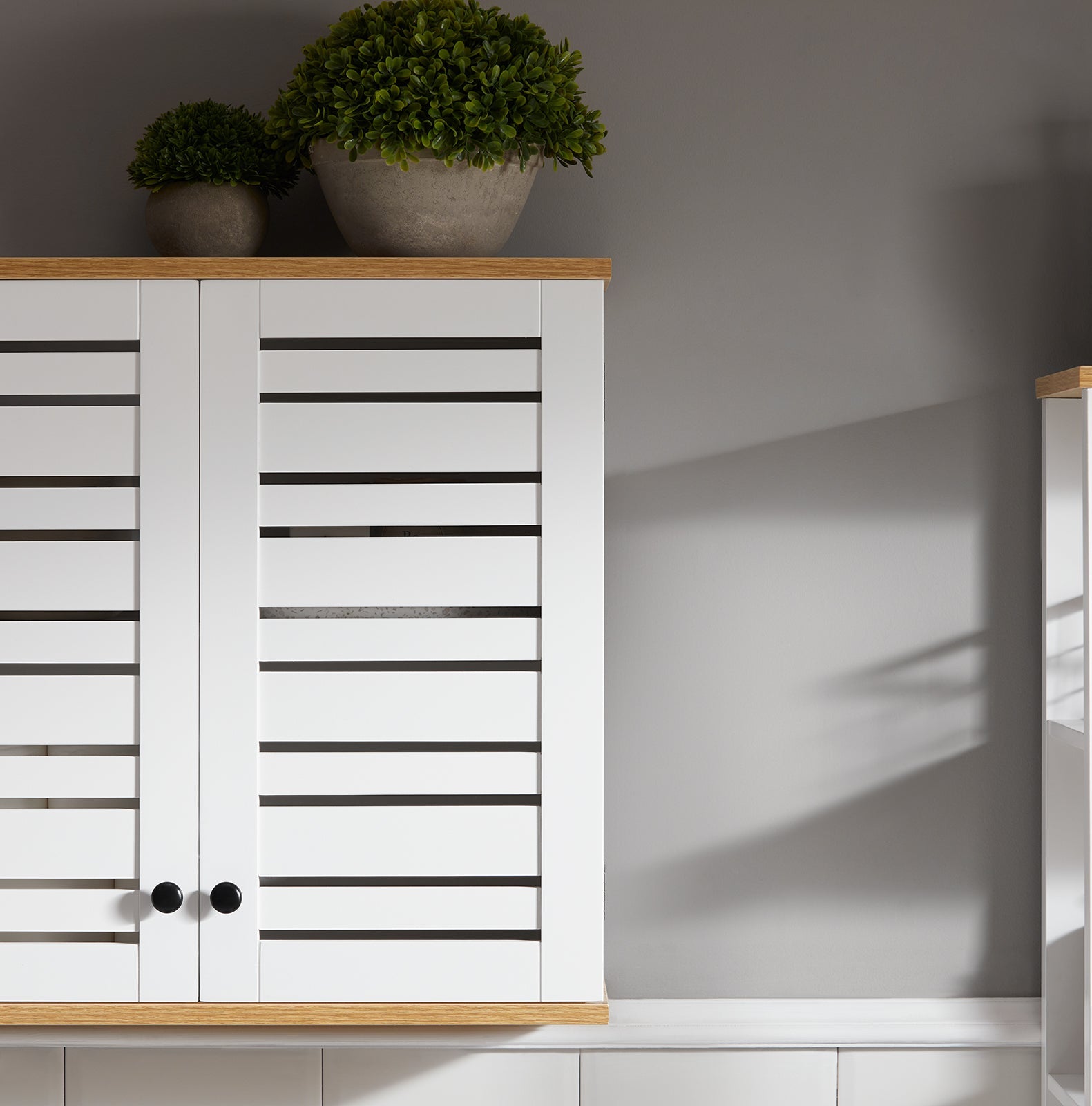 Pensile Bagno Pensile Cucina Armadietto Bagno Armadietto 2 Ripiani Montabile a Parete BZR42-W