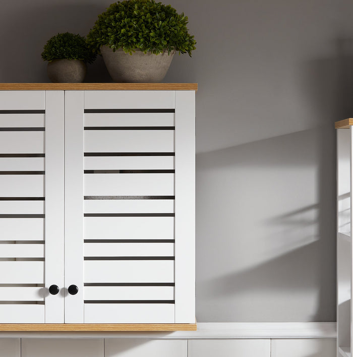 Pensile Bagno Pensile Cucina Armadietto Bagno Armadietto 2 Ripiani Montabile a Parete BZR42-W