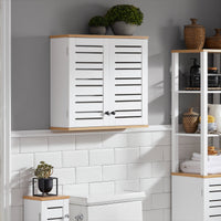 Pensile Bagno Pensile Cucina Armadietto Bagno Armadietto 2 Ripiani Montabile a Parete BZR42-W