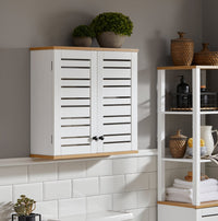 Pensile Bagno Pensile Cucina Armadietto Bagno Armadietto 2 Ripiani Montabile a Parete BZR42-W