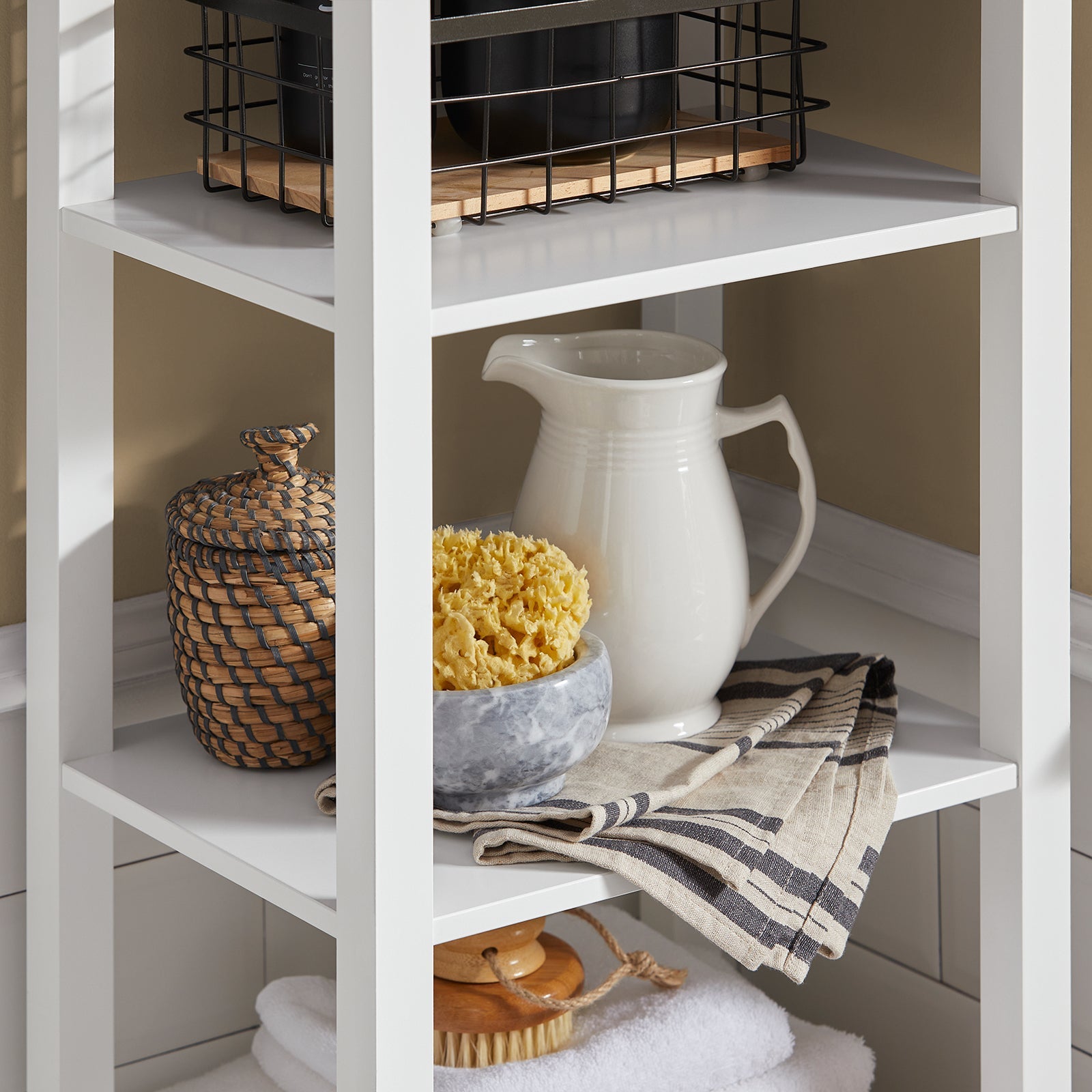 Mobile Alto Colonna Bagno Salvasapzio Mobile Bagno Mobiletto Cucina Armadio Bagno BZR43-W