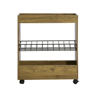 Carrellino Salvaspazio Carrello Cucina Organizzatore Bagno Mobiletto Bagno Salvaspazio Legno BZR46-N