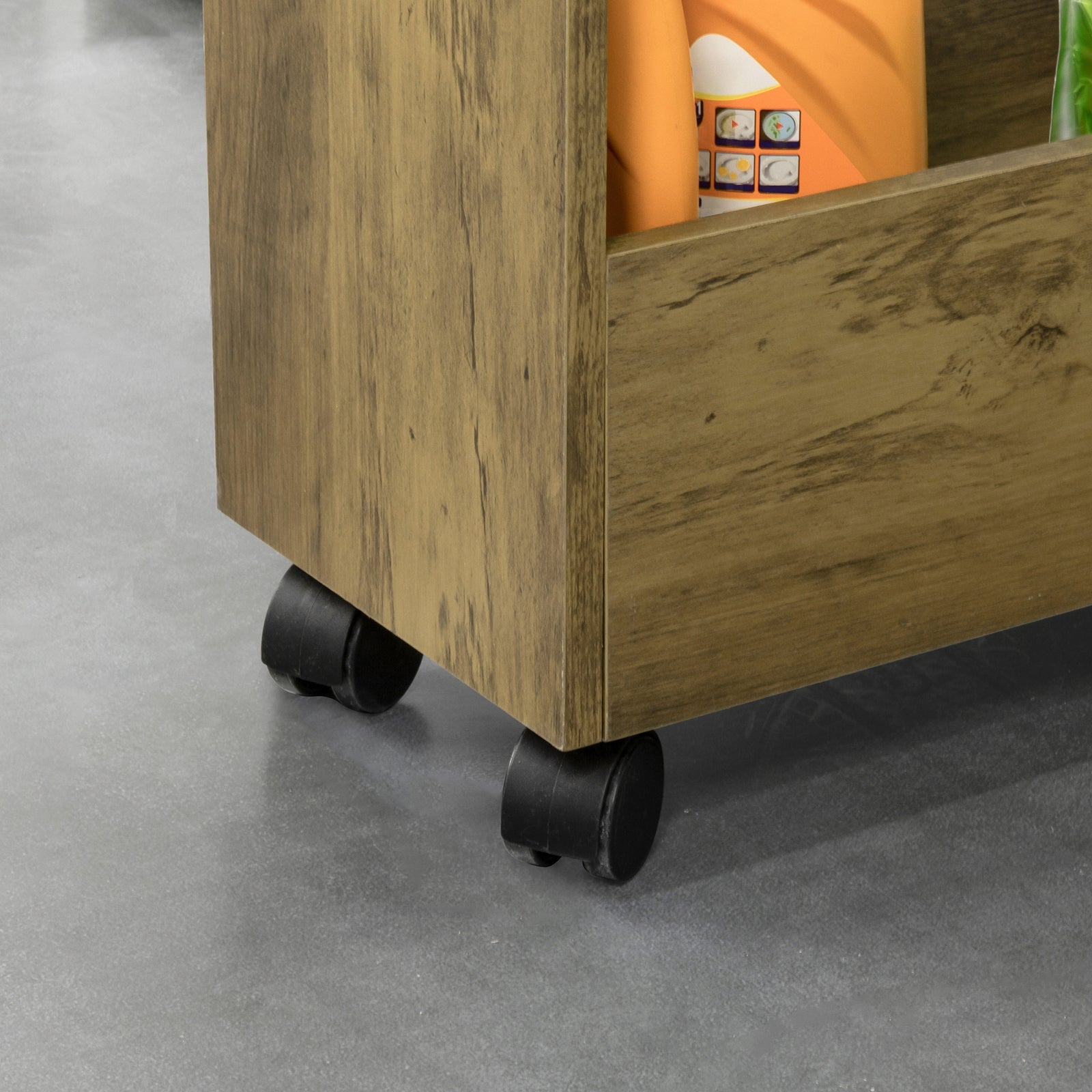 Carrellino Salvaspazio Carrello Cucina Organizzatore Bagno Mobiletto Bagno Salvaspazio Legno BZR46-N