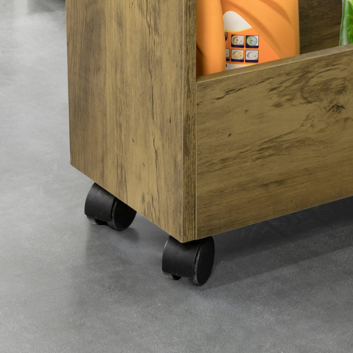 Carrellino Salvaspazio Carrello Cucina Organizzatore Bagno Mobiletto Bagno Salvaspazio Legno BZR46-N