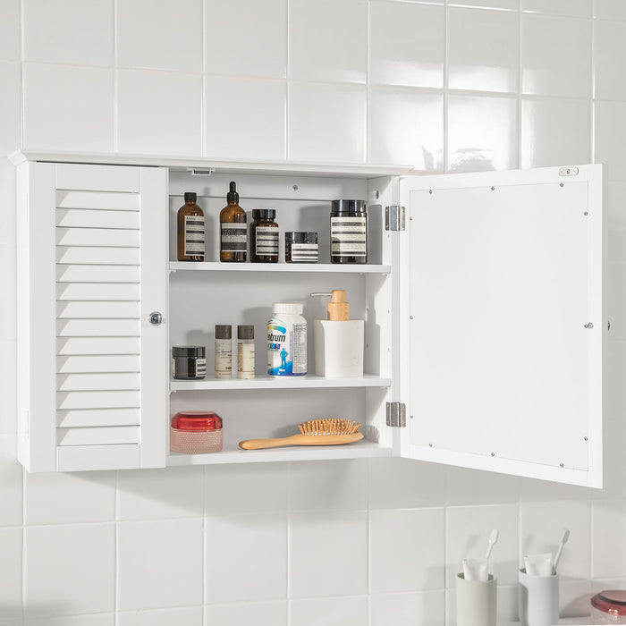 Armadietto pensile per Bagno o Cucina Mobiletto Bagno Pensile Bagno Pensile Cucina Mobilletto Bagno Parete Bianco BZR55-W