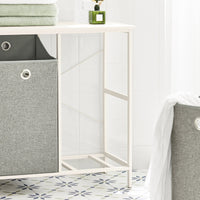 Mobiletto portabiancheria con 2 sacchetti Portabiancheria rimovibili Cesto della biancheria Mobiletto del bagno grigio BZR57-W