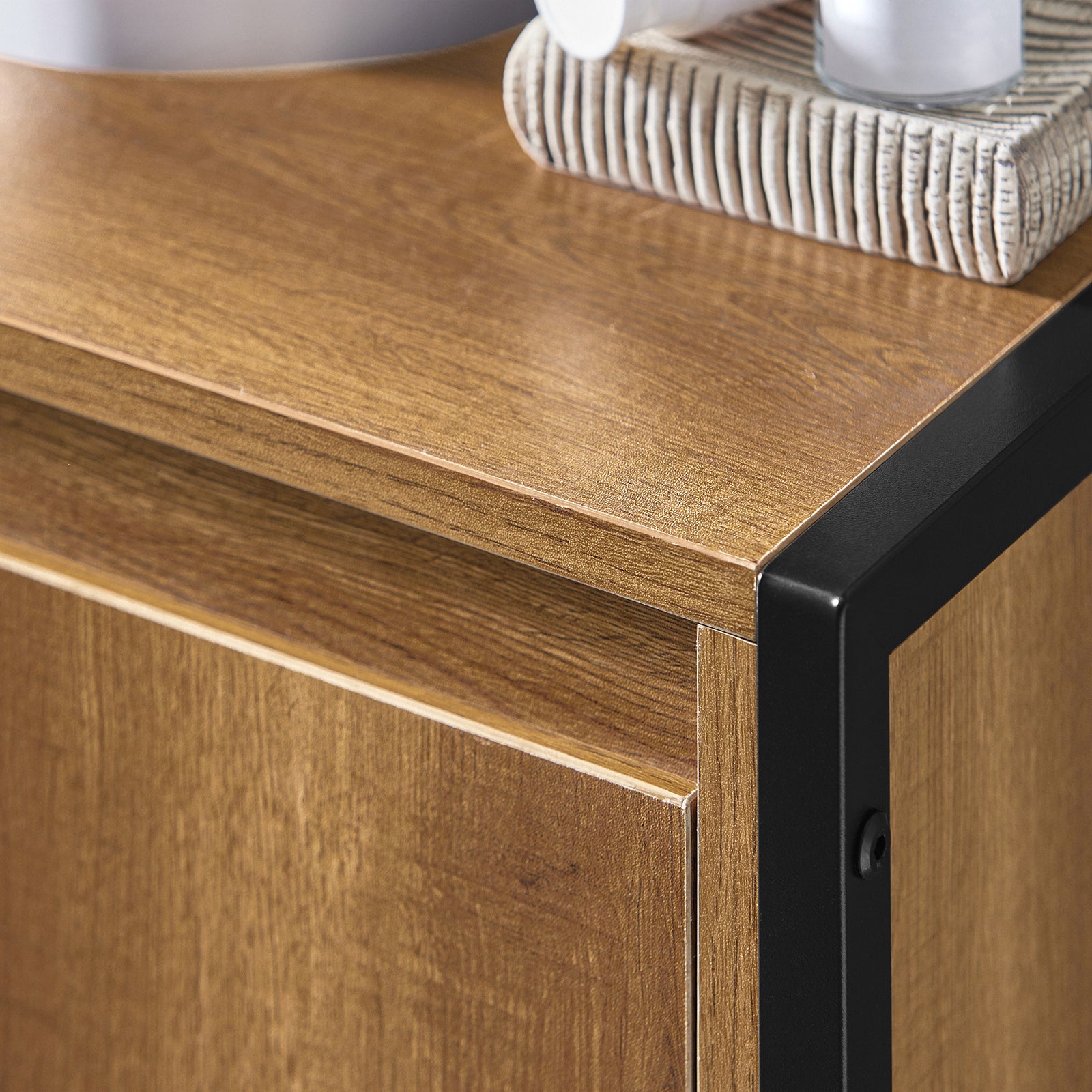 Mobiletto da Bagno Armadietto Sottolavabo da Bagno con 2 Ante a Terra in Legno BZR63-PF