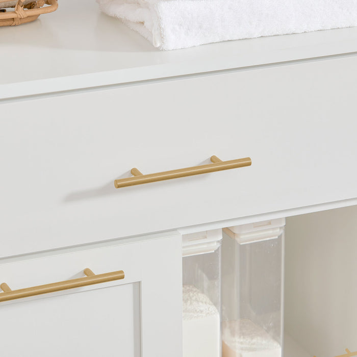 Armadio portabiancheria con sacca Portabiancheria pieghevole Mobile da bagno con 1 cassetto Bianco 66x37x95cm BZR66-W SoBuy