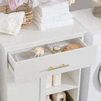 Armadio portabiancheria con sacca Portabiancheria pieghevole Mobile da bagno con 1 cassetto Bianco 66x37x95cm BZR66-W SoBuy