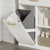 Armadio portabiancheria con sacca Portabiancheria pieghevole Mobile da bagno con 1 cassetto Bianco 66x37x95cm BZR66-W SoBuy