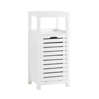 SoBuy Mobiletto portabiancheria per bagno Mobile porta biancheria con cesto Biancheria sporca Bianco 42x30x90cm BZR67-W