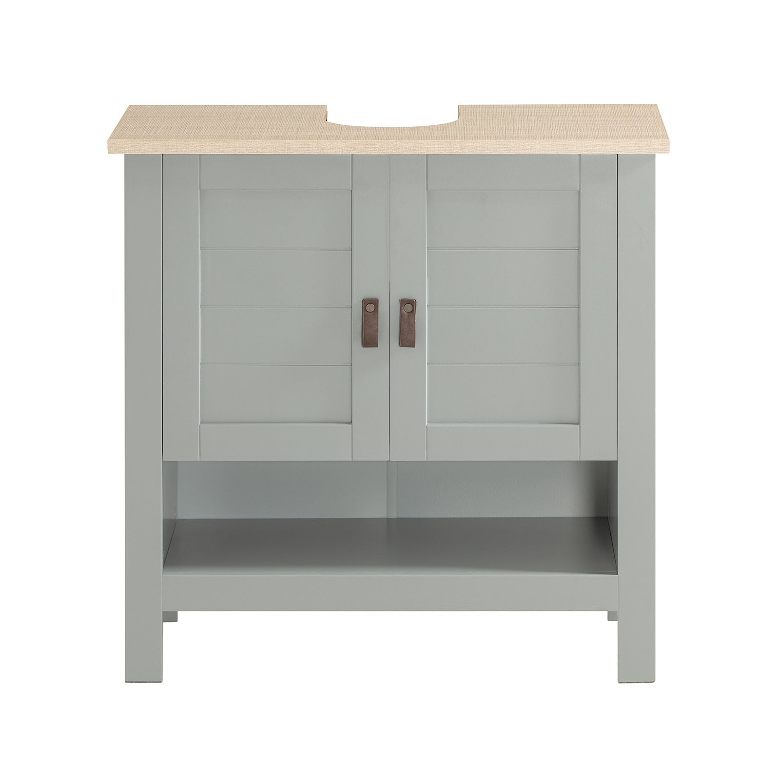 SoBuy Mobile sottolavabo con anta scorrevole Mobile bagno Mobile lavabo Grigio chiaro 60x30x60cm BZR69-HG