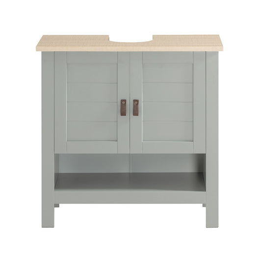 SoBuy Mobile sottolavabo con anta scorrevole Mobile bagno Mobile lavabo Grigio chiaro 60x30x60cm BZR69-HG