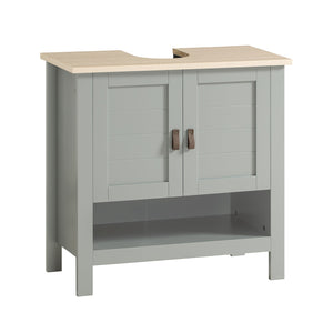 SoBuy Mobile sottolavabo con anta scorrevole Mobile bagno Mobile lavabo Grigio chiaro 60x30x60cm BZR69-HG