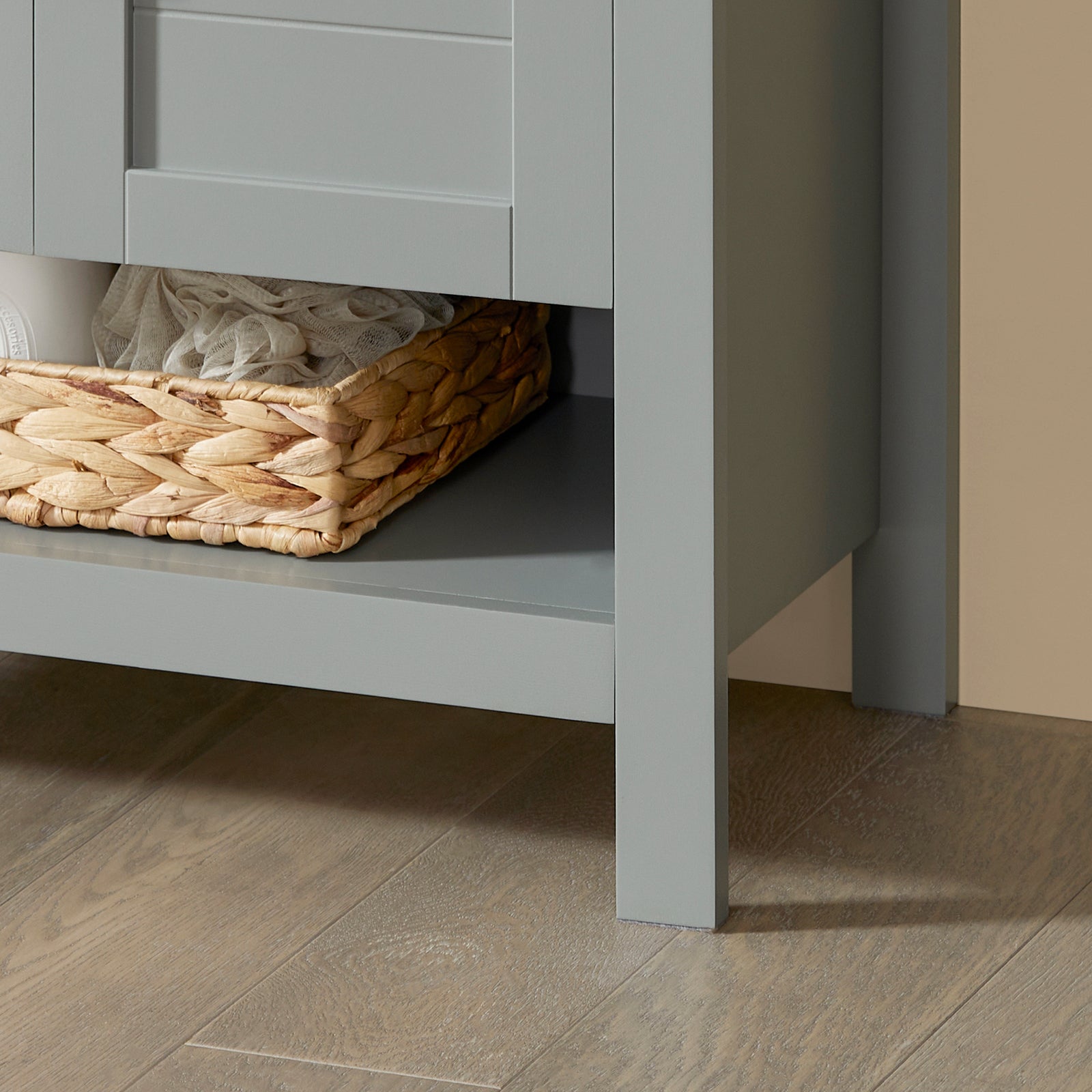 SoBuy Mobile sottolavabo con anta scorrevole Mobile bagno Mobile lavabo Grigio chiaro 60x30x60cm BZR69-HG