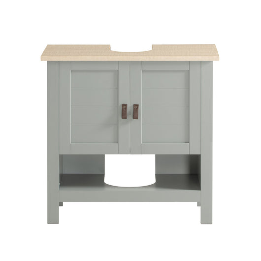Mobile sottolavabo con anta scorrevole Mobile bagno Mobile lavabo Grigio chiaro 60x30x60cm BZR69-II-HG SoBuy