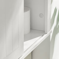 Armadietto pensile per bagno, Pensile con anta scorrevole, Mobiletto della cucina, Bianco, 68x20x48 cm, BZR71-W SoBuy