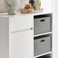 Mobile lavanderia con sacchi Portabiancheria pieghevoli Mobile da bagno Bianco 80x38x91cm BZR77-W SoBuy