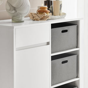 Mobile lavanderia con sacchi Portabiancheria pieghevoli Mobile da bagno Bianco 80x38x91cm BZR77-W SoBuy