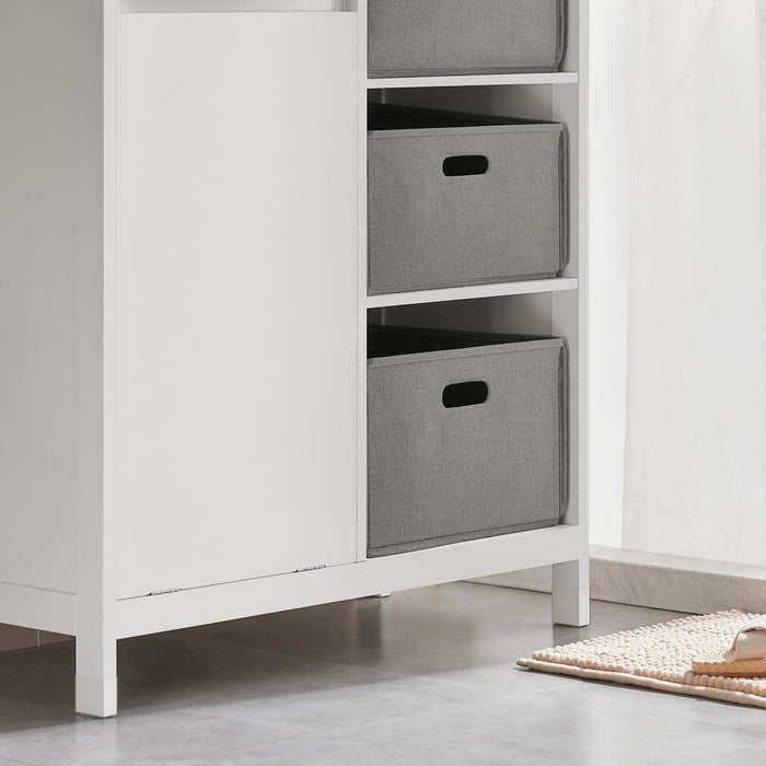 Mobile lavanderia con sacchi Portabiancheria pieghevoli Mobile da bagno Bianco 80x38x91cm BZR77-W SoBuy