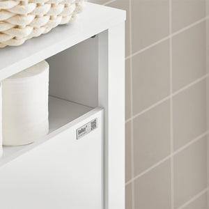 Mensola Salvaspazio con 2 cestelli grigi estraibili Mobiletto da bagno Bianco 20x60x70cm BZR83-W SoBuy