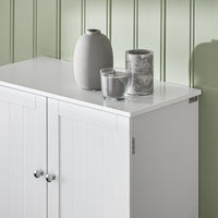 Pensile Con Ante Mobile Da Parete Da Bagno Mobile Porta Medicinali Elegante Armadietto Sospeso Per Il Bagno Bianco 60x30x60cm BZR84-W