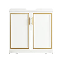 Mobile Sottolavabo Mobile Bagno Mobiletto Per Lavandino Bagno Bianco+Oro Bordo 60x30x61cm BZR86-W SoBuy