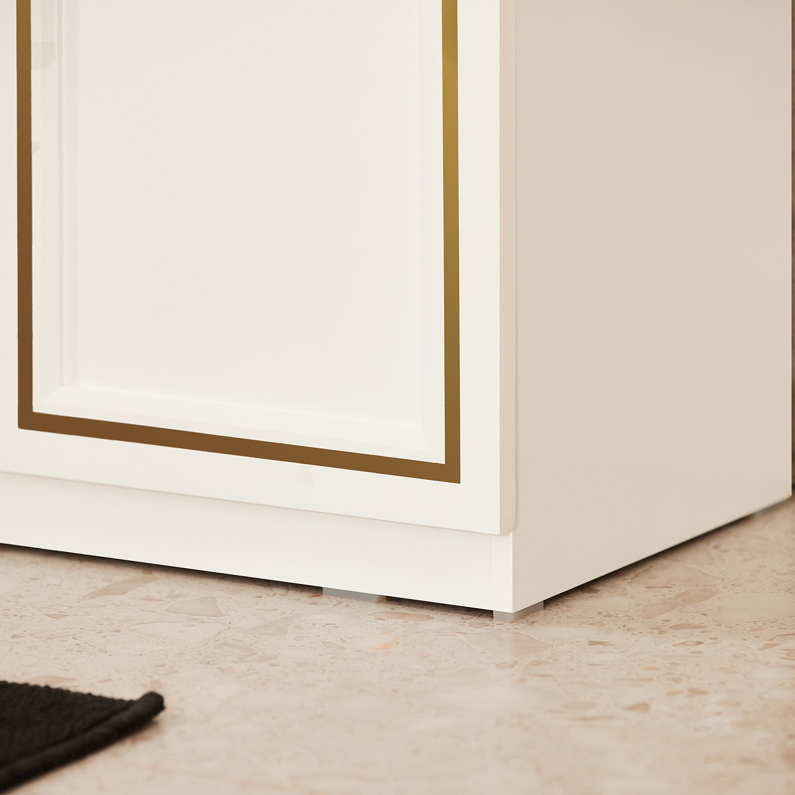 Mobile Sottolavabo Mobile Bagno Mobiletto Per Lavandino Bagno Bianco+Oro Bordo 60x30x61cm BZR86-W SoBuy