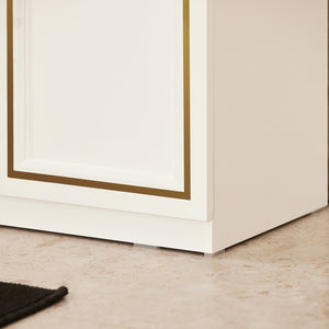 Mobile Sottolavabo Mobile Bagno Mobiletto Per Lavandino Bagno Bianco+Oro Bordo 60x30x61cm BZR86-W SoBuy