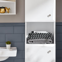 Mobile Bagno Salvaspazio Mobile Alto Colonna Bagno Angolare Bianco 34x30x170cm BZR91-W SoBuy