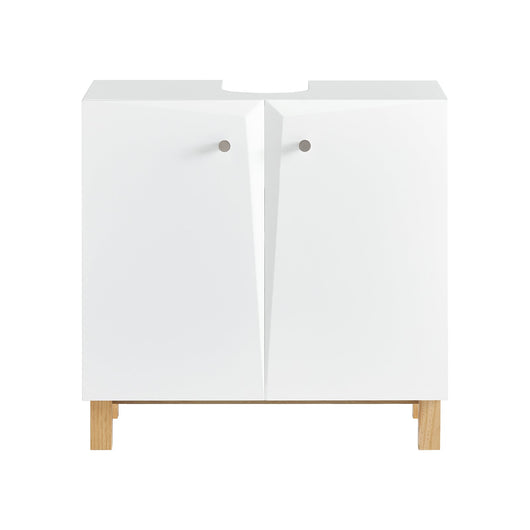 Mobile Sottolavabo a Terra Mobile Bagno Con Armadietto Mobiletto Bagno Salvaspazio In Legno Bianco 60x30x60cm BZR92-W SoBuy