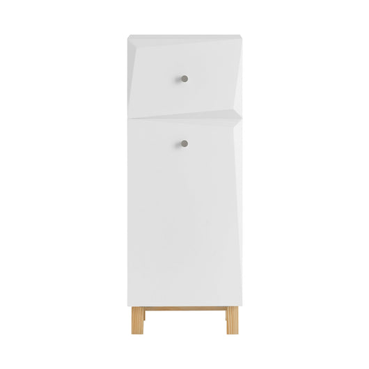 Mobile Lavanderia Con Sacchi Portabiancheria Pieghevoli Cesto Portabiancheria Mobile Da Bagno 30x30x90 Cm BZR93-W