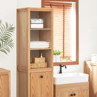 Mobile alto da bagno colonna bagno con portabiancheria armadio da terra 40x35x173cm BZR95-N Naturale