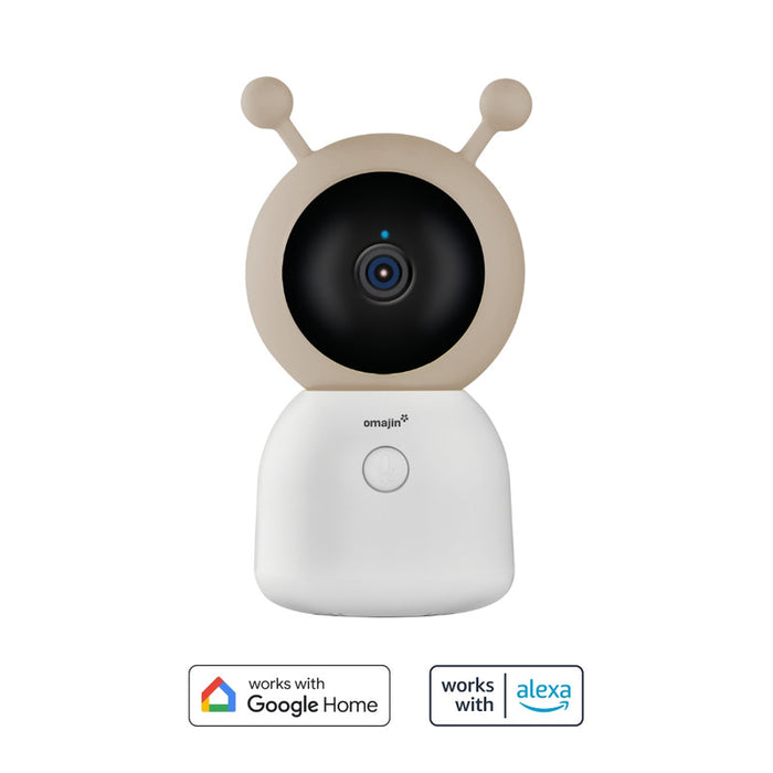 OMAJIN by Netatmo Videocamera Baby Monitor 2K HD, visione notturna, avviso pianto, audio bidirezionale, ninna nanna, luce notturna, sensori umidit√† e temperatura, controllo app, OBC-01