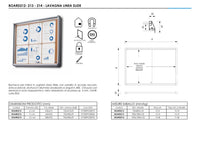 Bacheca per INTERNI in sughero Ufficio ante scorrevoli 6 x A4