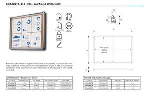 Bacheca per INTERNI in sughero Ufficio ante scorrevoli 6 x A4