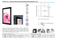 Bacheca per Esterno Portaposter Nera Retroilluminata LED 70 x 100