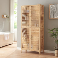 Armadio Alto Raurgela Multiuso Mobile da Terra per Bagno Cucina 180 x 80 x 40 cm - Bambù Naturale [en.casa]