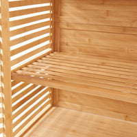 Armadio Alto Raurgela Multiuso Mobile da Terra per Bagno Cucina 180 x 80 x 40 cm - Bambù Naturale [en.casa]