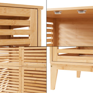 Armadio Alto Raurgela Multiuso Mobile da Terra per Bagno Cucina 180 x 80 x 40 cm - Bambù Naturale [en.casa]