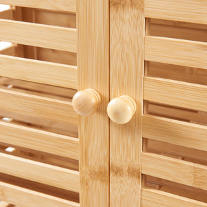 Armadio Alto Raurgela Multiuso Mobile da Terra per Bagno Cucina 180 x 80 x 40 cm - Bambù Naturale [en.casa]