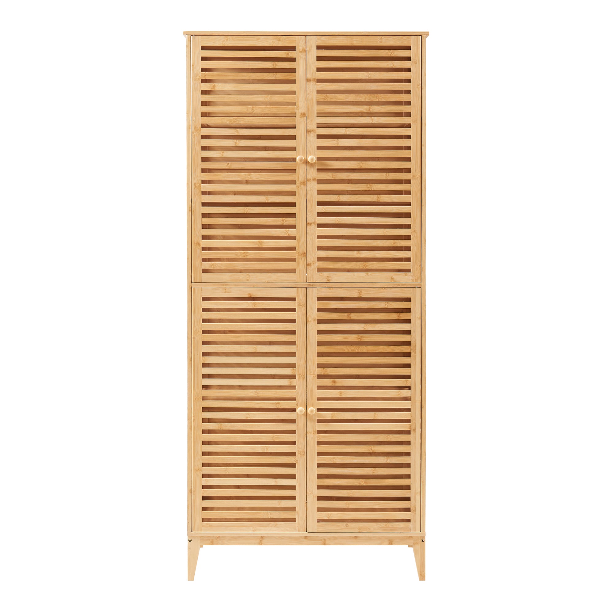 Armadio Alto Raurgela Multiuso Mobile da Terra per Bagno Cucina 180 x 80 x 40 cm - Bambù Naturale [en.casa]