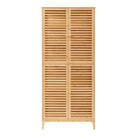 Armadio Alto Raurgela Multiuso Mobile da Terra per Bagno Cucina 180 x 80 x 40 cm - Bambù Naturale [en.casa]