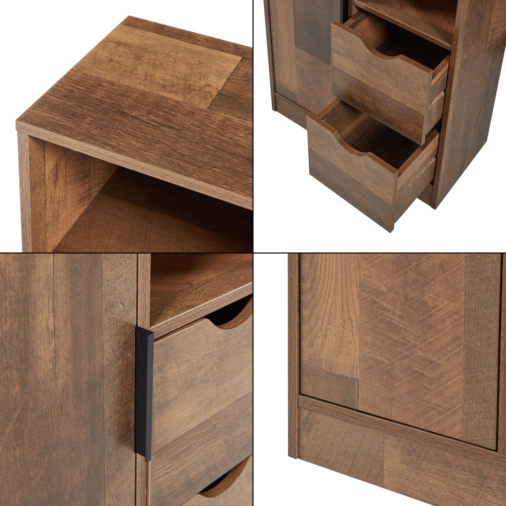 Armadio da Bagno Namsskogan 100x50x25 cm effetto Legno Intarsiato color Noce [en.casa]