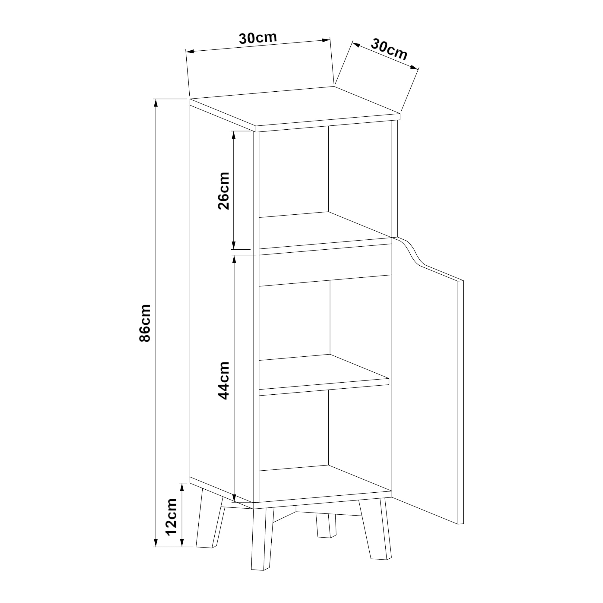 Armadietto da Bagno Overath 86 x 30 x 30 cm [en.casa]