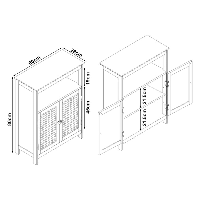 Armadietto da Bagno Karlsøy con Ante e Scomparto - Bianco [en.casa]