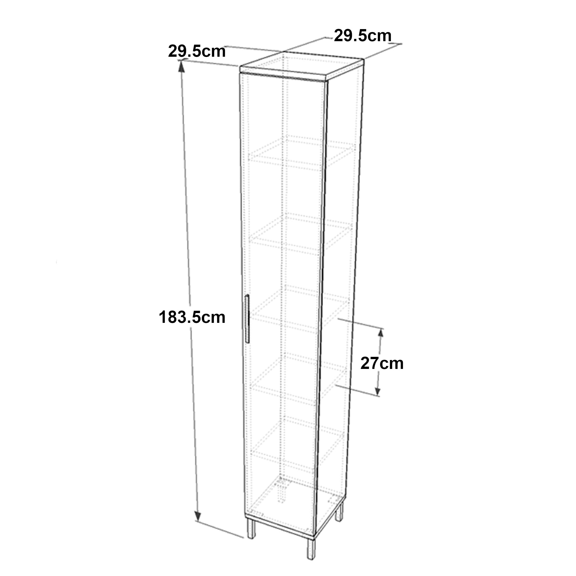 Mobile a Colonna 'Lieto' Armadio da Stoccaggio a 6 Scomparti - Rovere Grigio/Beige [en.casa]