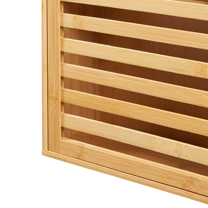 Armadietto da Parete per Bagno Järfälla 55x37x16 cm Bambù Naturale [en.casa]